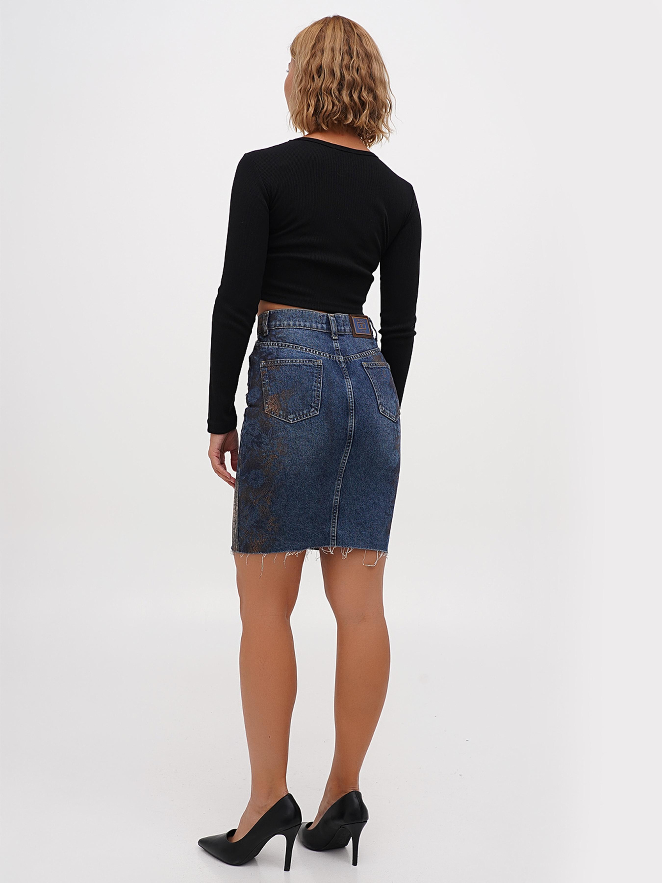 Джинсовая юбка Sassofono модель A271-SF-2189 Джинсовая юбка Sassofono модель A271-SF-2189 Фото