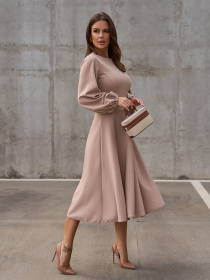 Платье миди ISSA Plus модель 14414_бежевый Фото