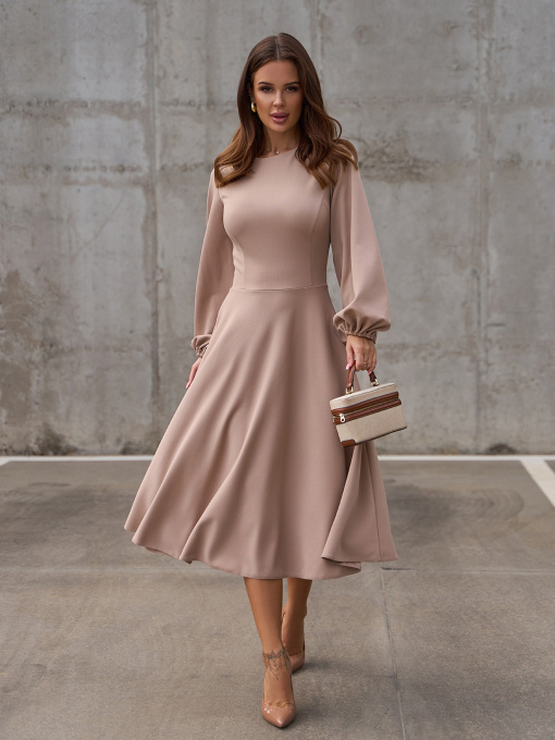 Платье миди ISSA Plus модель 14414_бежевый Фото