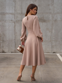 Сукня міді ISSA Plus модель 14414_бежевый Фото