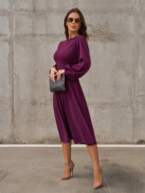 Сукня міді ISSA Plus модель 14414_бордовый Сукня міді ISSA Plus модель 14414_бордовый Фото