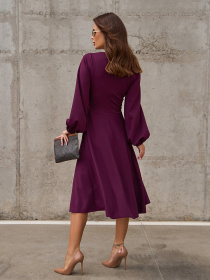 Сукня міді ISSA Plus модель 14414_бордовый Сукня міді ISSA Plus модель 14414_бордовый Фото