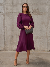 Сукня міді ISSA Plus модель 14414_бордовый Сукня міді ISSA Plus модель 14414_бордовый Фото