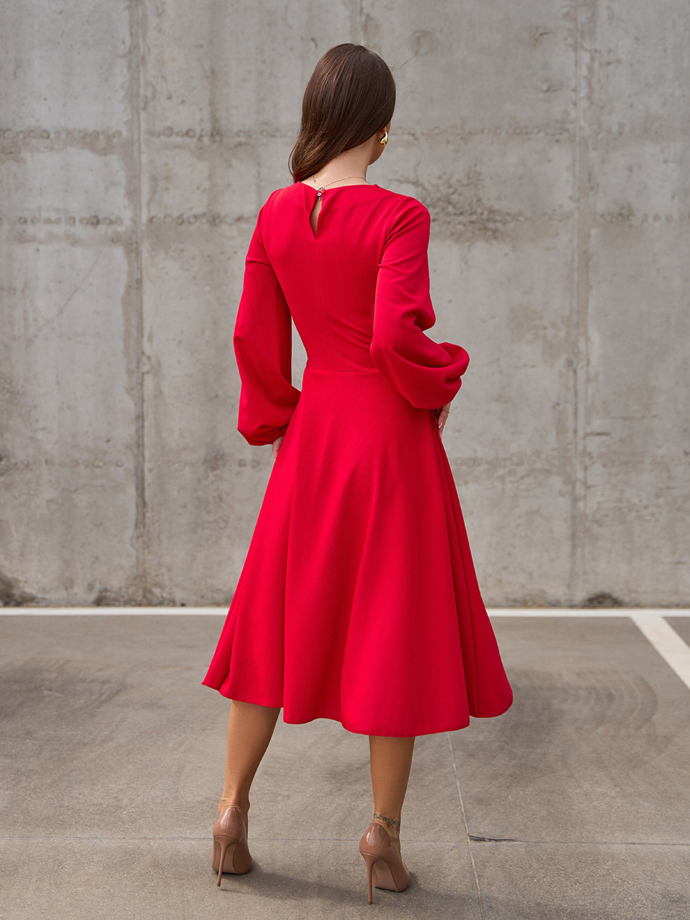 Платье миди ISSA Plus модель 14414_красный Фото