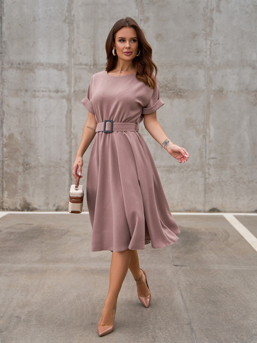 Платье миди ISSA Plus модель 14529_бежевый Фото