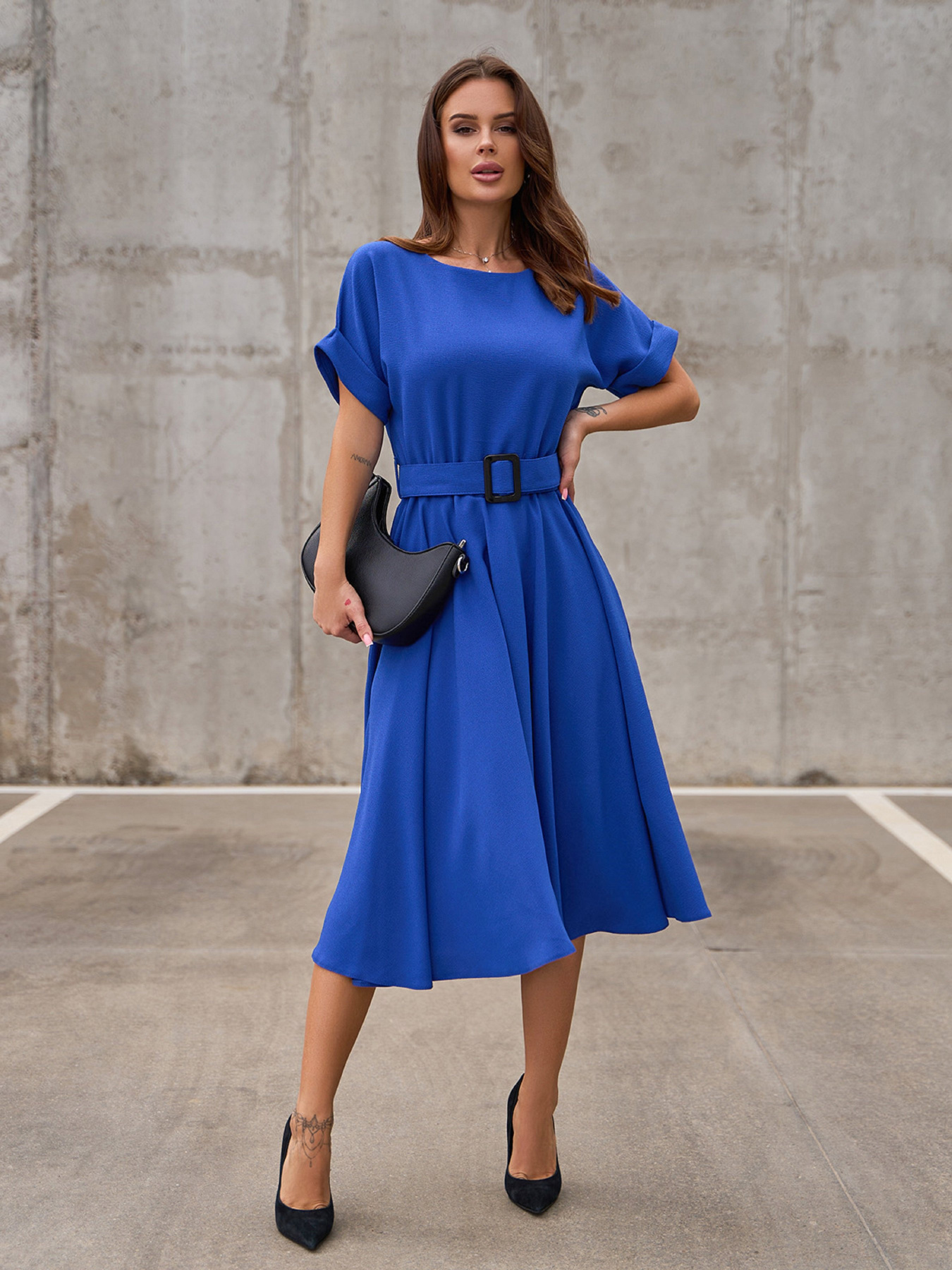 Сукня міді ISSA Plus модель 14529_электрик Фото