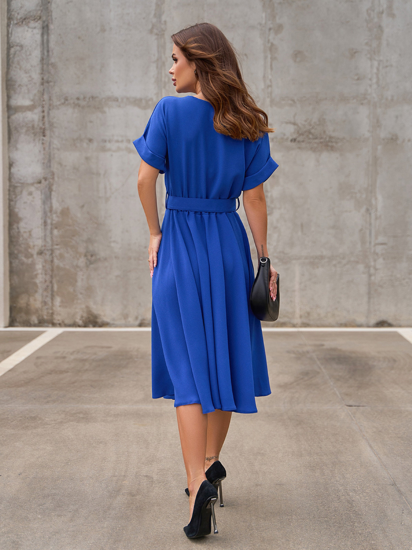 Платье миди ISSA Plus модель 14529_электрик Фото