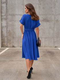 Платье миди ISSA Plus модель 14529_электрик Фото