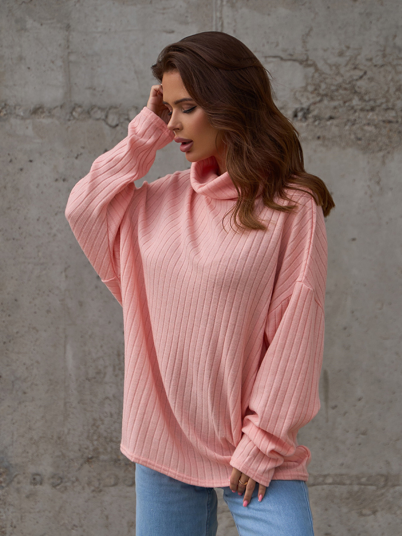 Свитер ISSA Plus модель 14860_персиковый Фото