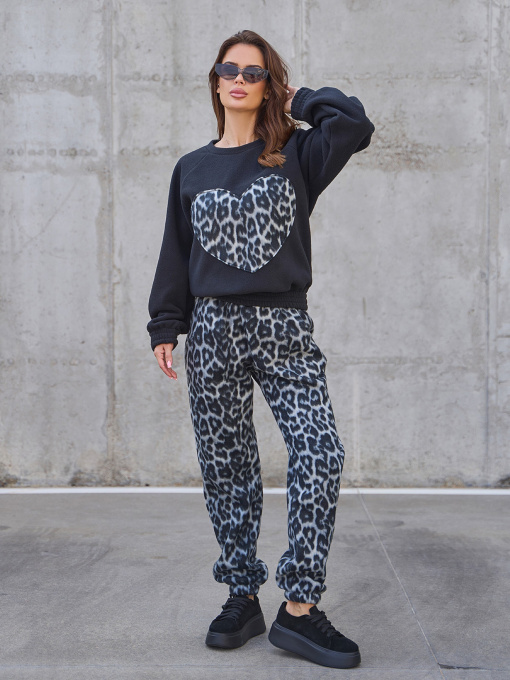 Повсякденний костюм ISSA Plus модель SA-557_черный_серый Фото