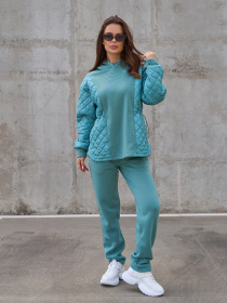 Повседневный костюм ISSA Plus модель SA-567_оливковый Фото