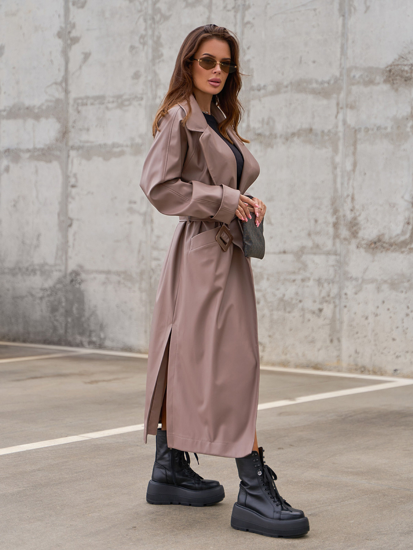 Тренч ISSA Plus модель 13585_бежевый Фото