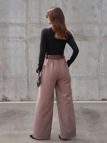 Брюки палаццо ISSA Plus модель 14442_коричневый Фото