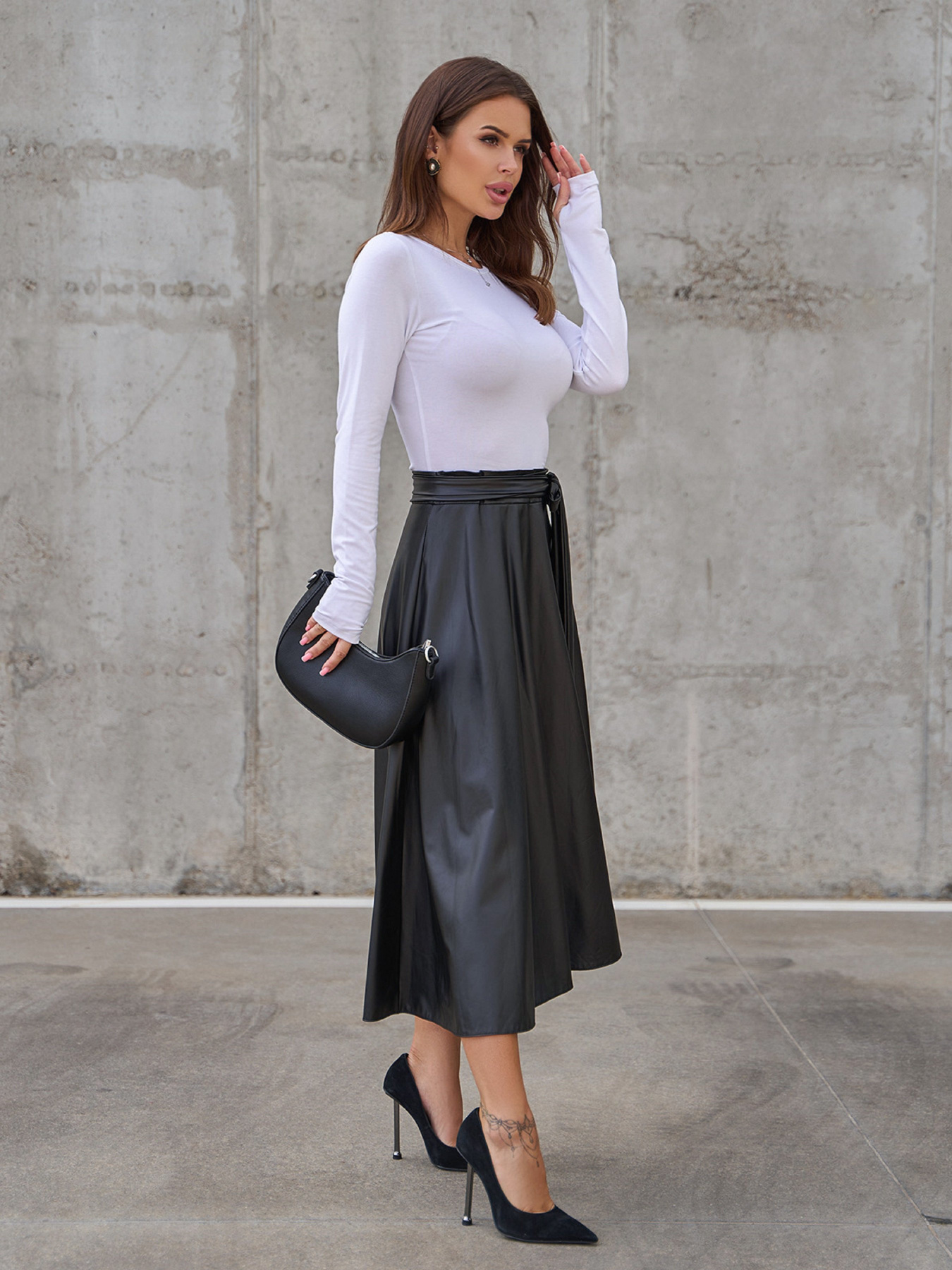 Юбка миди ISSA Plus модель 14856_черный Фото