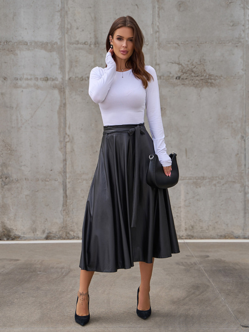 Спідниця міді ISSA Plus модель 14856_черный Фото