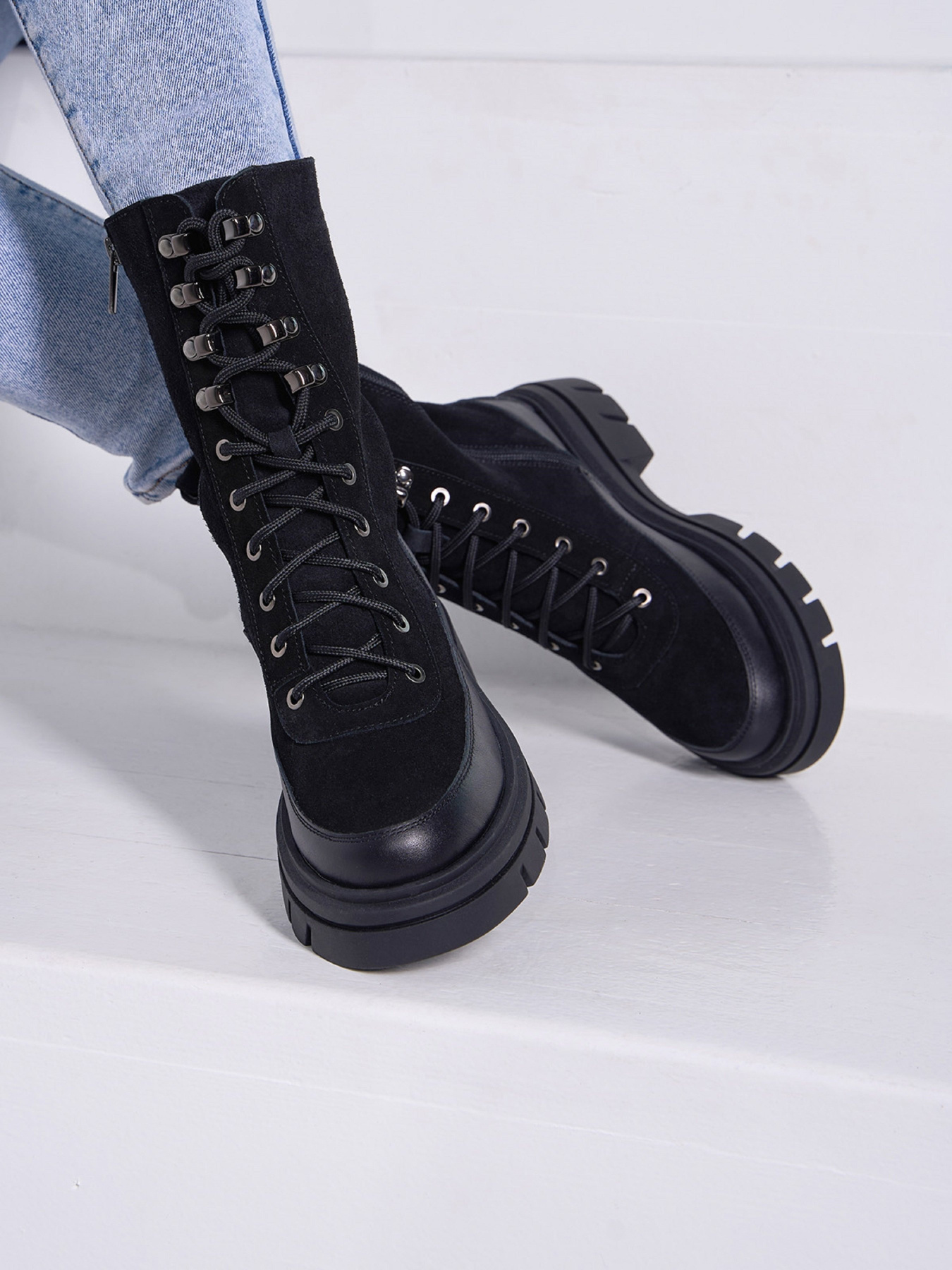 Черевики ISSA Plus модель OB2-528_черный Черевики ISSA Plus модель OB2-528_черный Фото