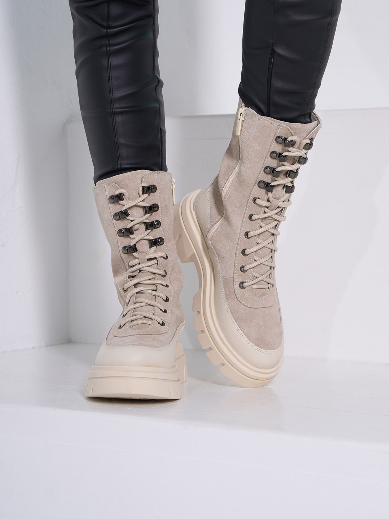 Ботинки ISSA Plus модель OB2-528_бежевый Фото