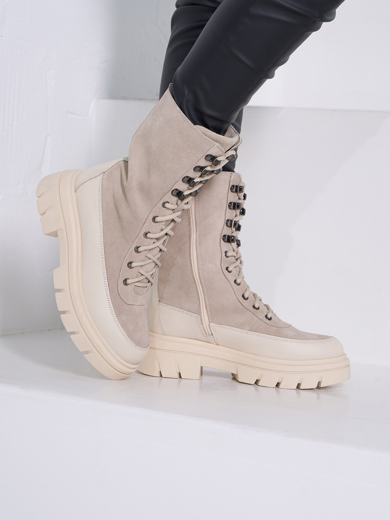 Черевики ISSA Plus модель OB2-528_бежевый Черевики ISSA Plus модель OB2-528_бежевый Фото