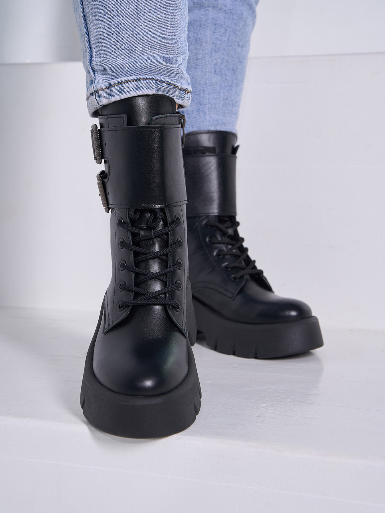 Ботинки ISSA Plus модель OB2-543_черный Фото