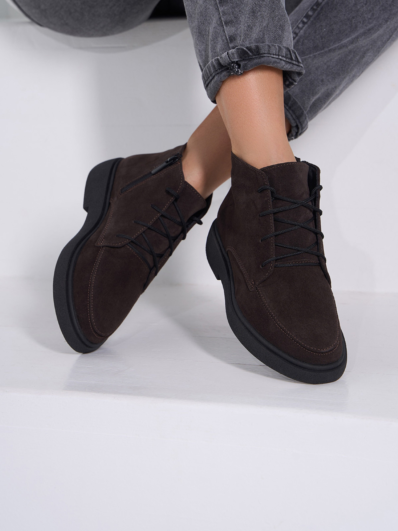 Ботинки ISSA Plus модель OB2-533_коричневый Фото