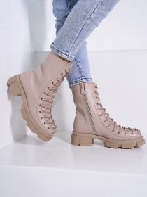 Ботинки ISSA Plus модель OB2-537_бежевый Фото