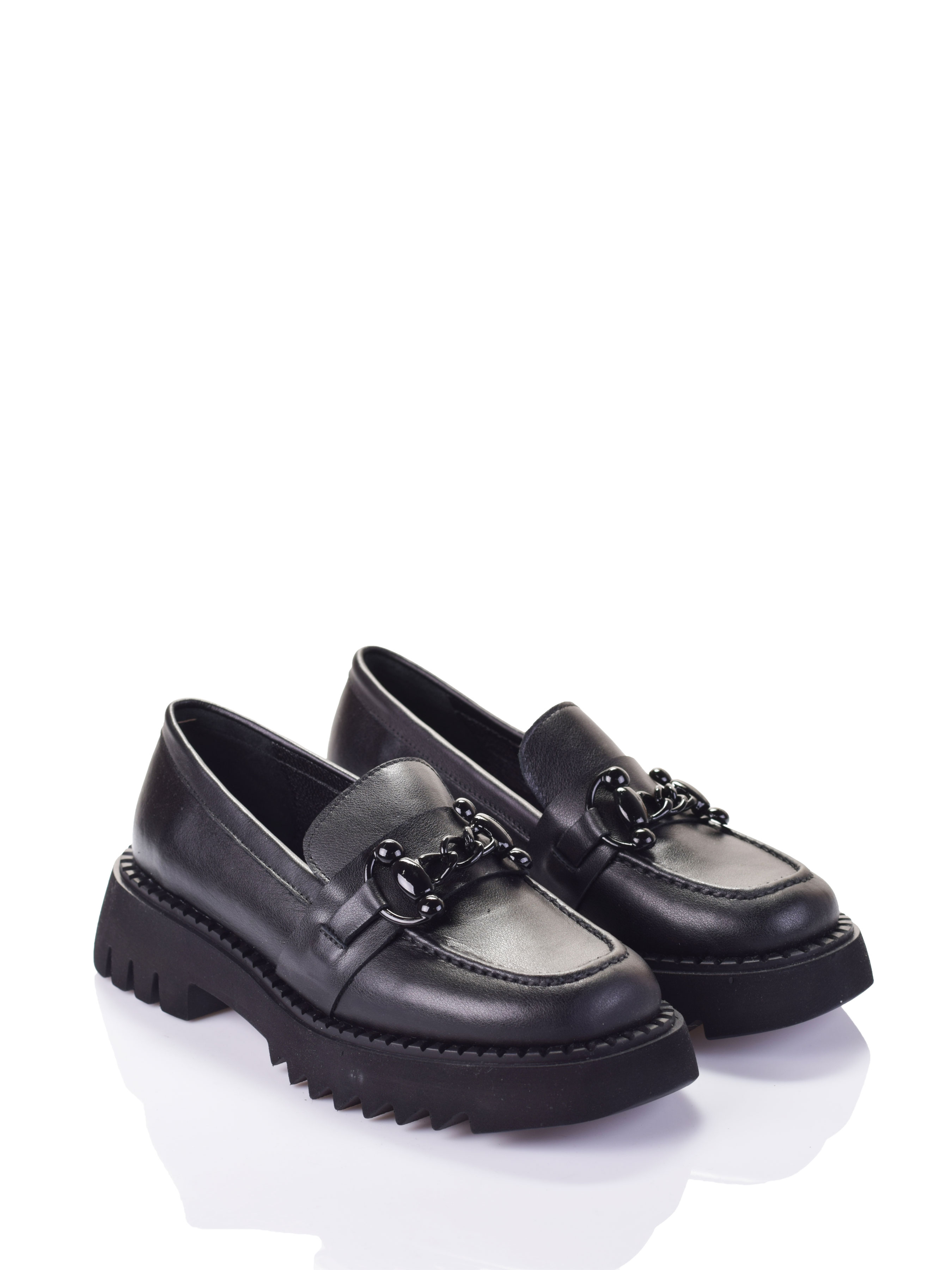 Шкіряні Жіночі Лофери Derisan  (0010-427D-black) колір чорний