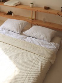 Бавовняне покривало плед Колос колір Світло-сірий BedclozZzes Модель 8575 Фото