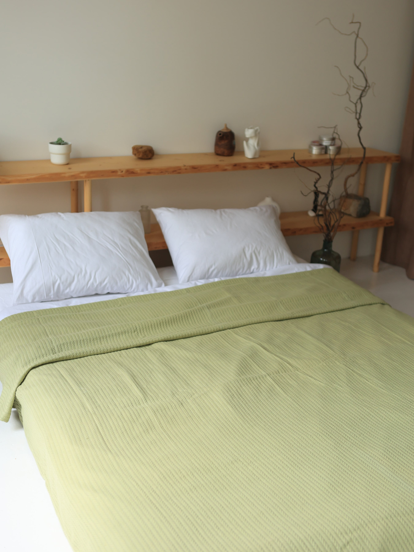 Хлопковое одеяло Колос цвет Оливковый BedclozZzes модель 11362 Фото