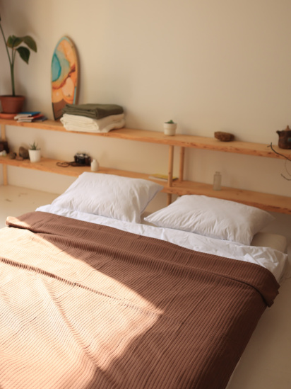 BedclozZzes ­Бавовняне покривало плед Колос колір Шоколадний модель 13873 — фото - INTERTOP