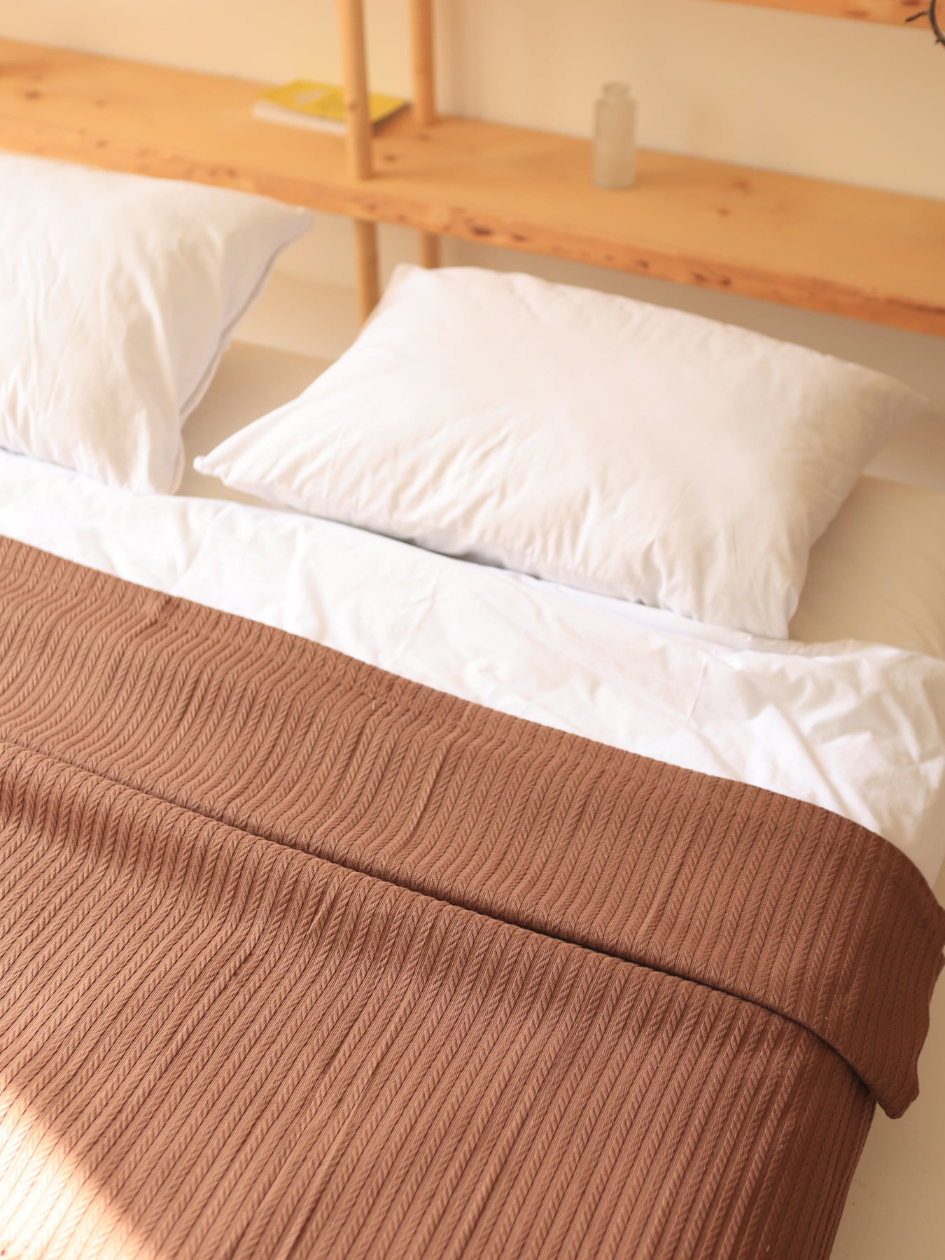 Бавовняне покривало плед Колос колір Шоколадний BedclozZzes модель 13873 Фото