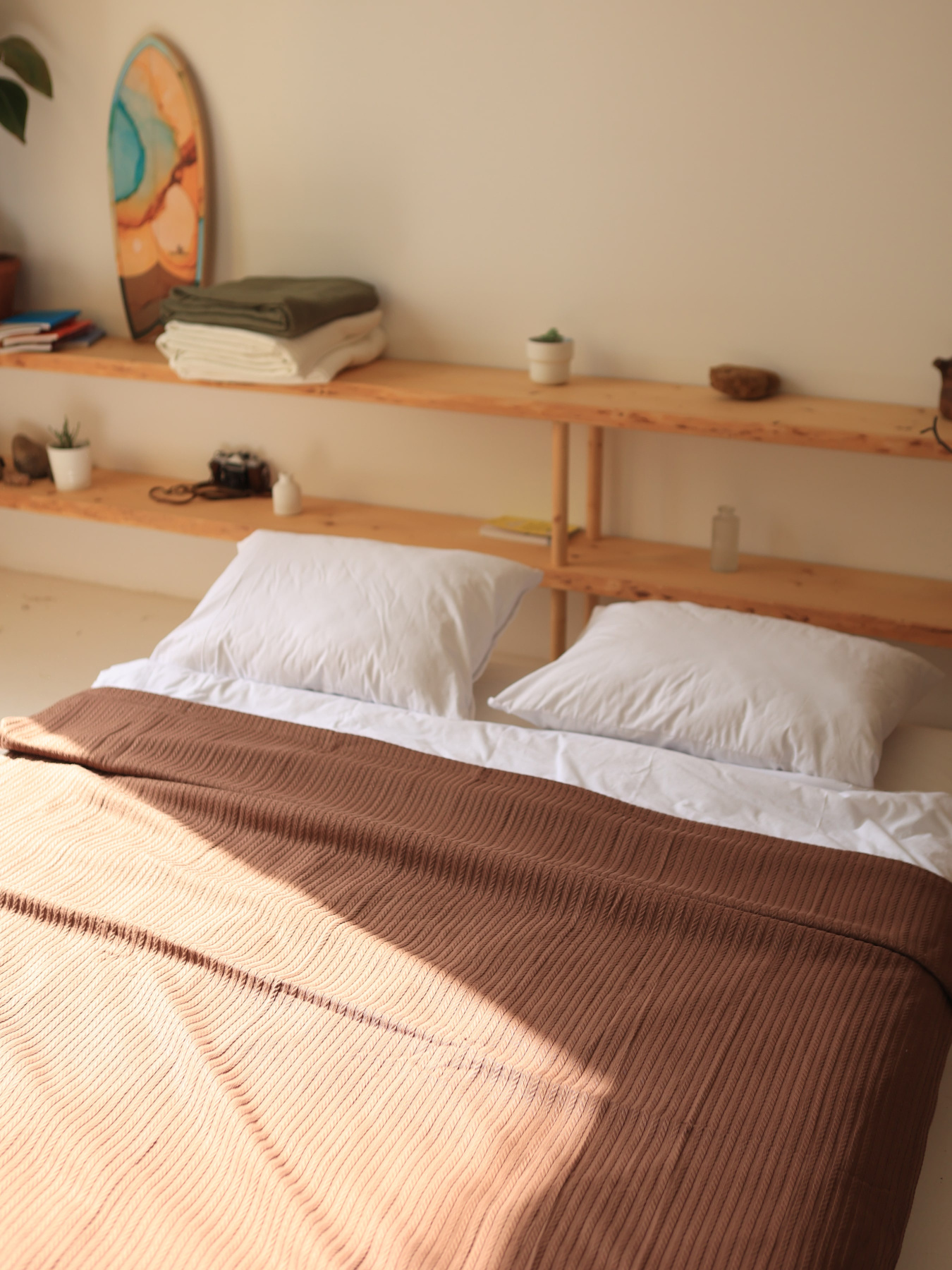 Бавовняне покривало плед Колос колір Шоколадний BedclozZzes модель 13873 Фото