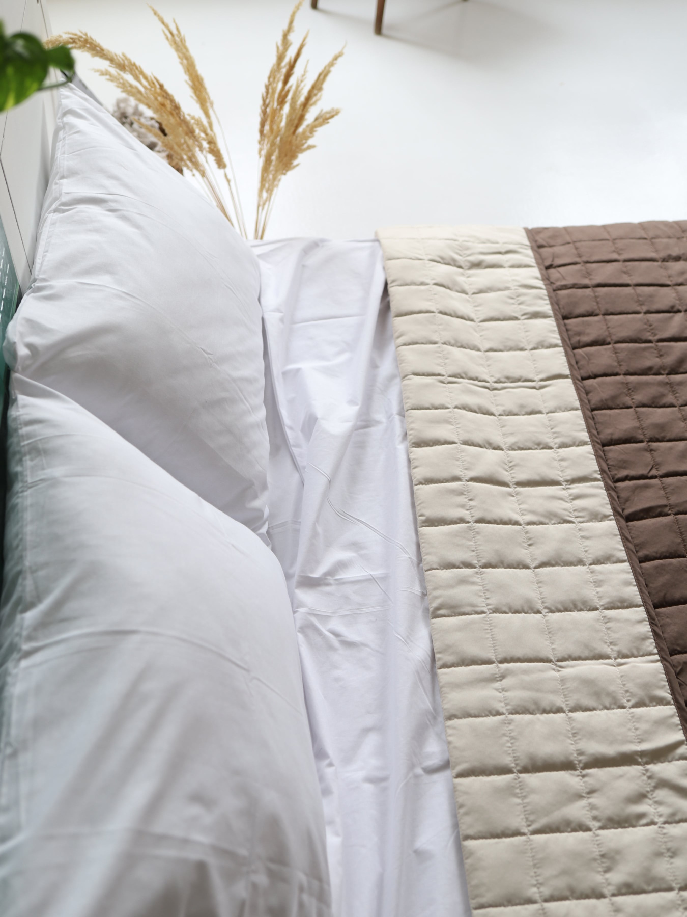 Хлопковое одеяло Квадрат цвет Коричнево-бежевый BedclozZzes модель 8574 Фото