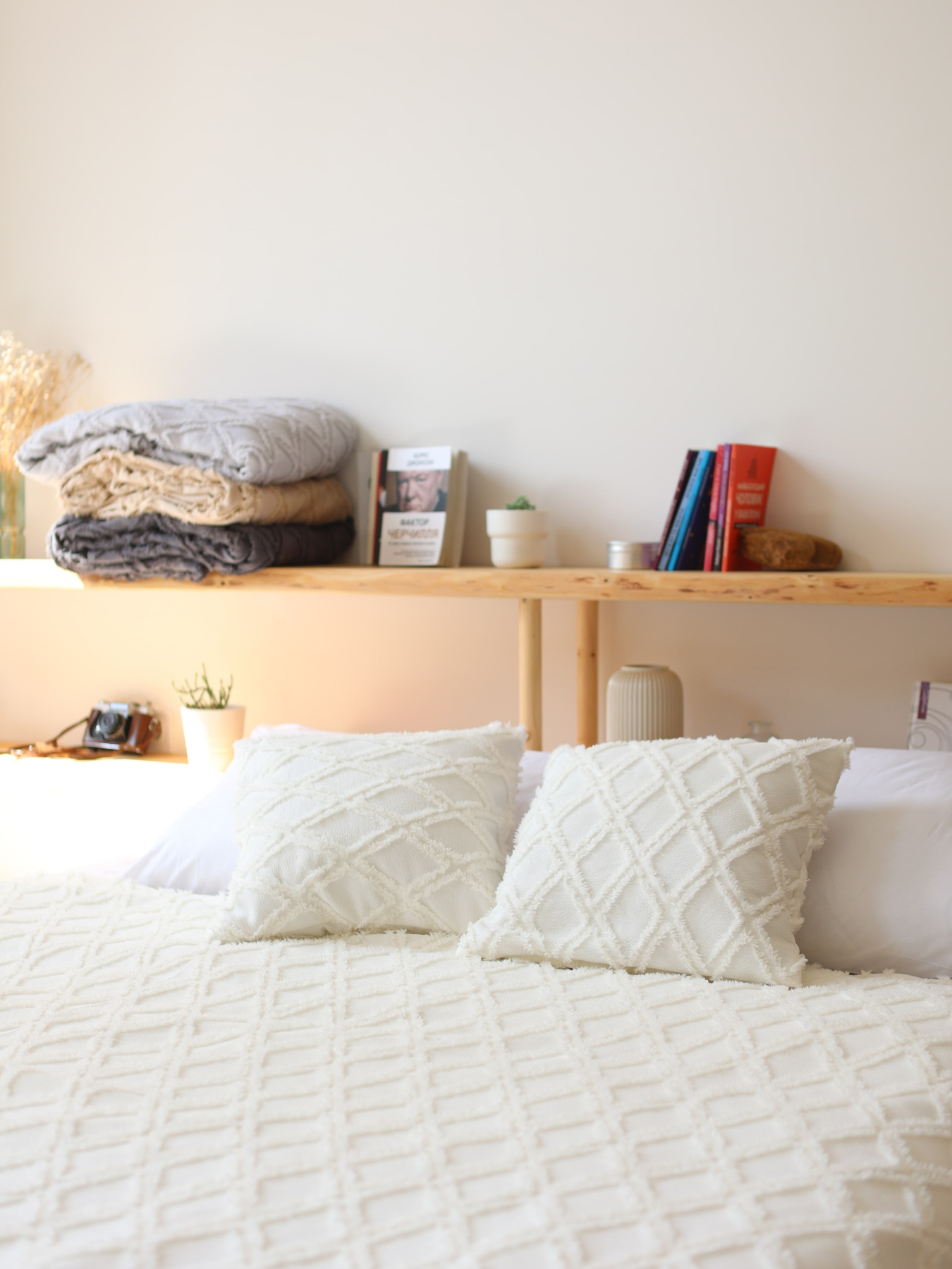 Хлопковое одеяло Ромб цвет Молочный BedclozZzes модель 13873-1-1 Фото