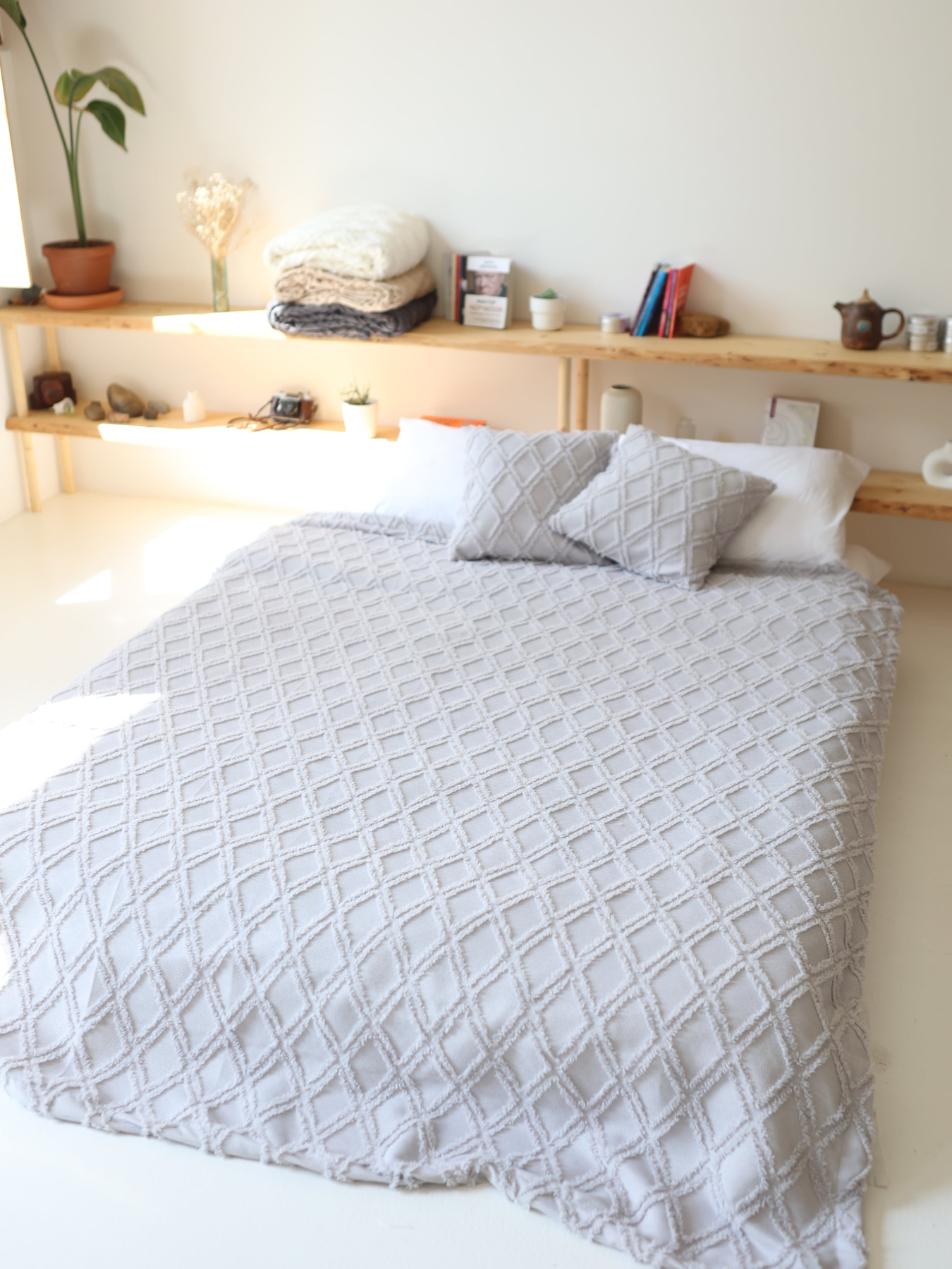 Хлопковое одеяло Ромб цвет Светло-серый BedclozZzes модель 13873-2 Фото