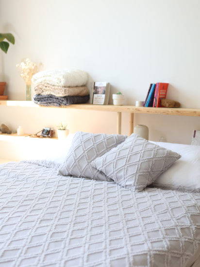 BedclozZzes ­Хлопковое одеяло Ромб цвет Светло-серый модель 13873-2 — фото - INTERTOP