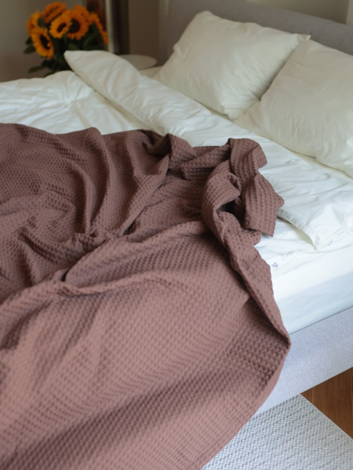 Бавовняне покривало плед Точка колір Коричневий BedclozZzes модель 13902 Фото