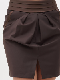 Спідниця міні Sassofono модель A271-SC-1922_коричневый Фото