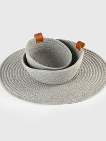 Кошик плетений круглий сірий MBM HOME модель TH-33 GRAY Фото