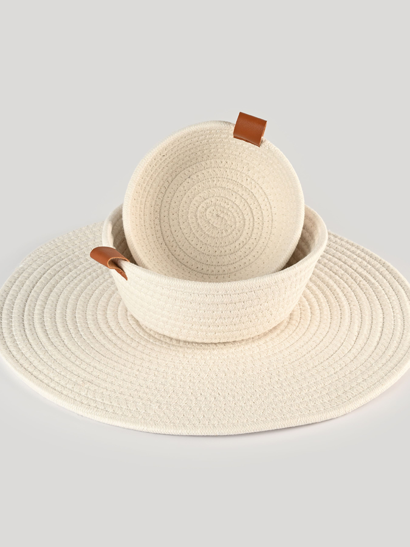 Корзина плетеная круглая белая MBM MY HOME модель TH-33 WHITE Фото