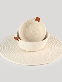 Корзина плетеная круглая белая MBM MY HOME модель TH-33 WHITE Фото