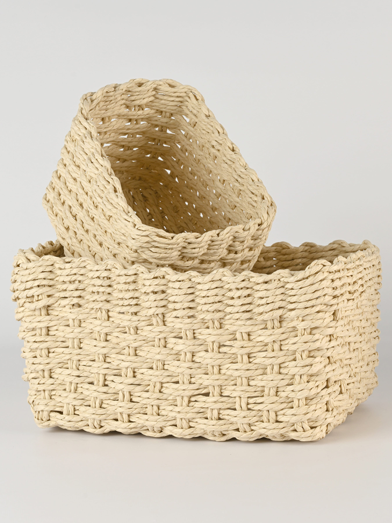 Кошик плетений прямокутний бежевий MBM HOME модель TH-34 BEIGE Фото