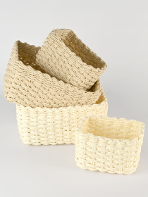 Кошик плетений прямокутний бежевий MBM HOME модель TH-34 BEIGE Фото