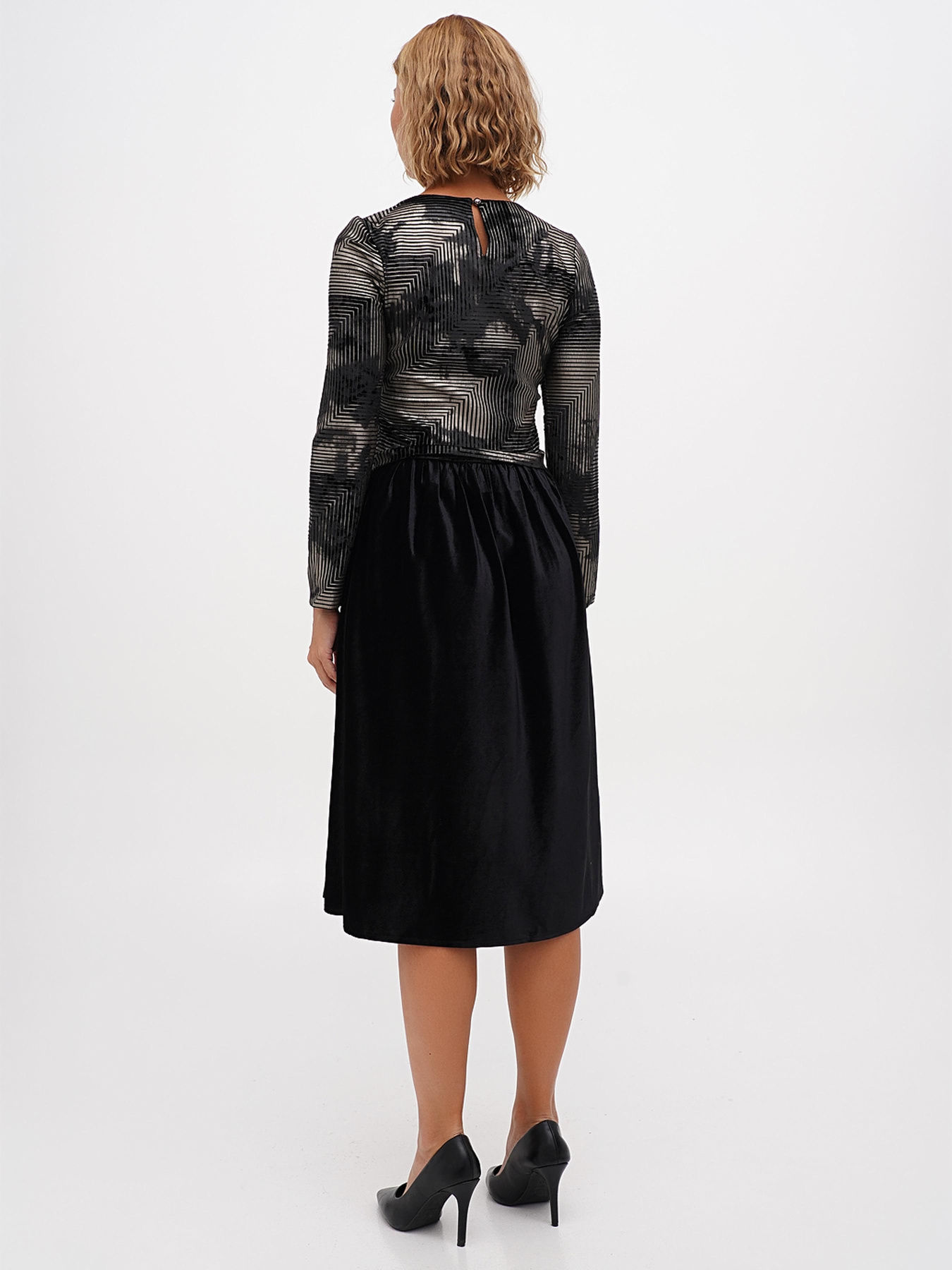 Платье миди Sassofono модель A271-SC-3515_золото_черный Фото