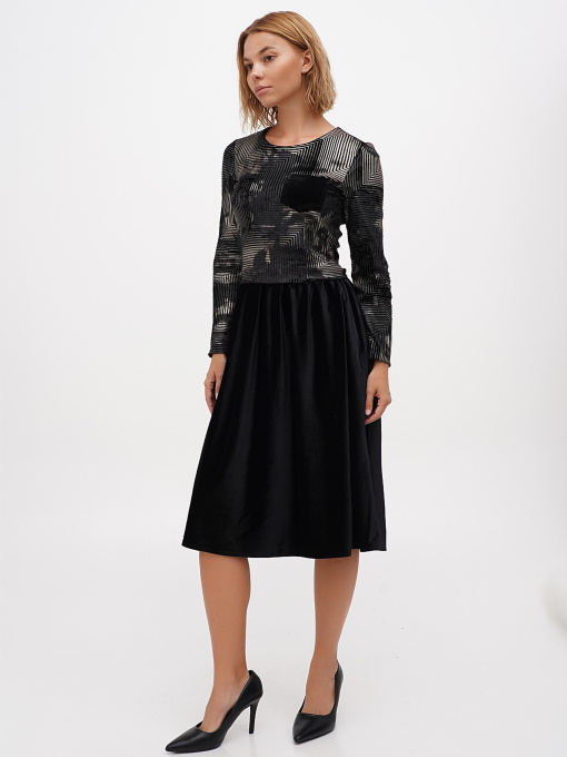 Платье миди Sassofono модель A271-SC-3515_золото_черный Фото