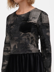 Сукня міді Sassofono модель A271-SC-3515_золото_черный Сукня міді Sassofono модель A271-SC-3515_золото_черный Фото