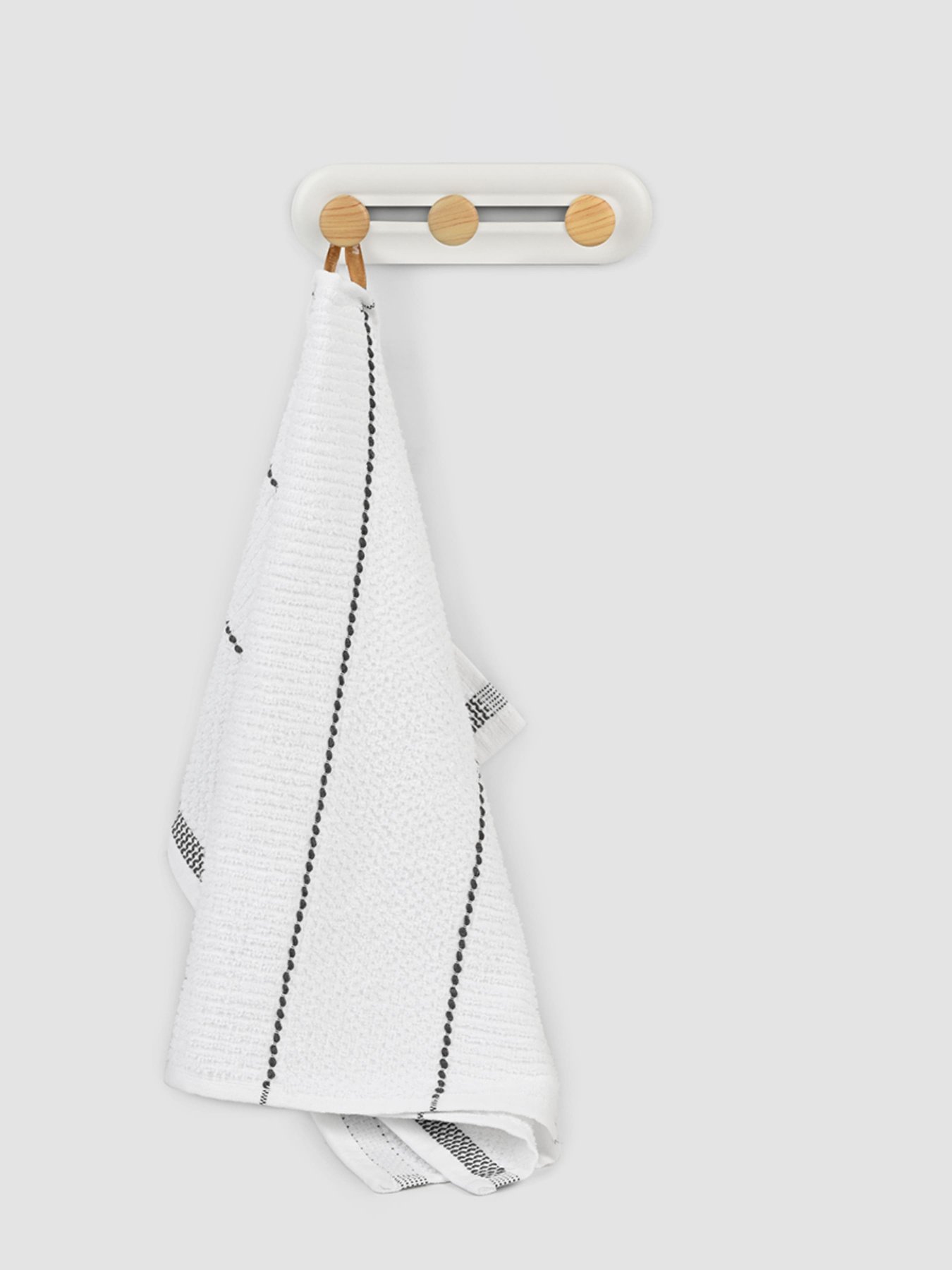 Вешалка на 3 крючка белая/дерево MBM MY HOME модель HP-01/3 WHITE/WOOD Фото