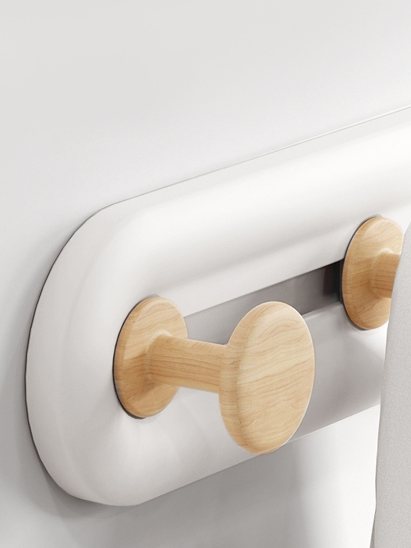 Вешалка на 3 крючка белая/дерево MBM MY HOME модель HP-01/3 WHITE/WOOD Фото