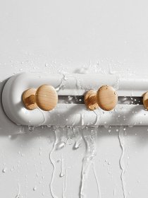 Вешалка на 3 крючка белая/дерево MBM MY HOME модель HP-01/3 WHITE/WOOD Фото