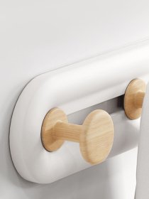 Вешалка на 3 крючка белая/дерево MBM HOME модель HP-01/3 WHITE/WOOD Вешалка на 3 крючка белая/дерево MBM HOME модель HP-01/3 WHITE/WOOD Фото