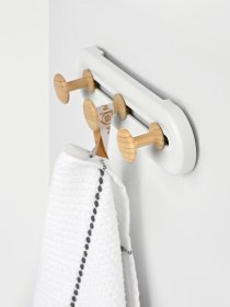 Вешалка на 3 крючка белая/дерево MBM HOME модель HP-01/3 WHITE/WOOD Вешалка на 3 крючка белая/дерево MBM HOME модель HP-01/3 WHITE/WOOD Фото